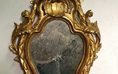 Wall mirror - Louis XVI - Gold, Wood - Late 18th century