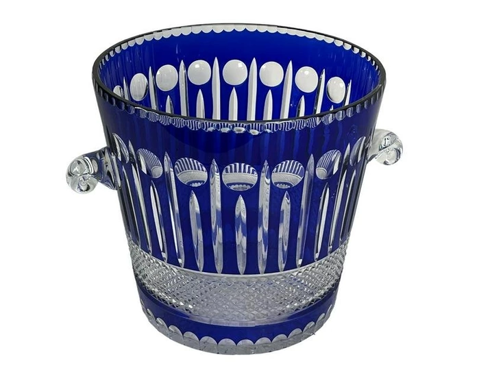 XENIA COBALT BLUE CRYSTAL CHAMPAGNE ICE BUCKET