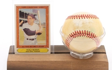 Yogi Berra Signed American League Baseball with Unsigned Card COA