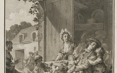 after Jean Michel Moreau (1741-1814), Le vrai Bonheur, True family happiness, c. 1780, Etching