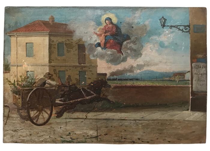 ex voto; for Grazia Received; August 13, 1891; (1) - Neoclassical - Oil painting on canvas - Late 19th century