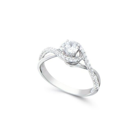 0.47 CTS TW CERTIFIED DIAMONDS 14K WHITE GOLD RING SIZE