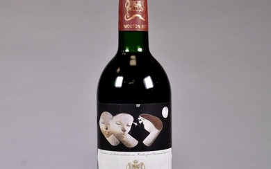 1 bouteille, Pauillac, Château Mouton Rothschild, 1er Grand Cru Classé, 1986 (étiquette illustrée par Bernard...