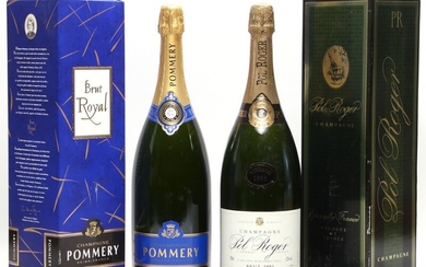 1 bt. Mg. Champagne, Vintage, Pol Roger 1993 A-A/B (bn). etc. Total 2 bts.
