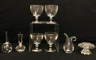 10 PCS. STEUBEN & OTHER CLEAR GLASS GROUPING