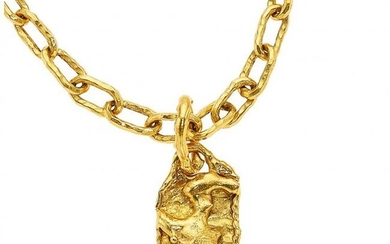 10036: Jean Mahie Gold Pendant-Necklace Metal: 22k gol