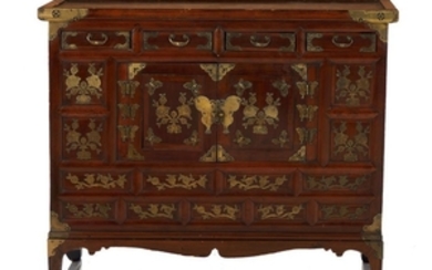 Asian brass-mounted cabinet
