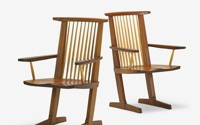 MIRA NAKASHIMA Pair of Conoid armchairs