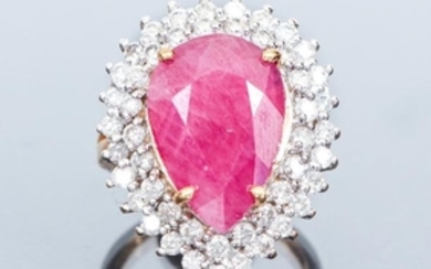 Ruby Diamond and Gold Cocktail Ring