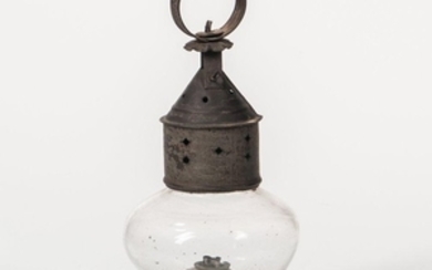 Small Tin and Glass Onion Lantern or Cabin Lamp