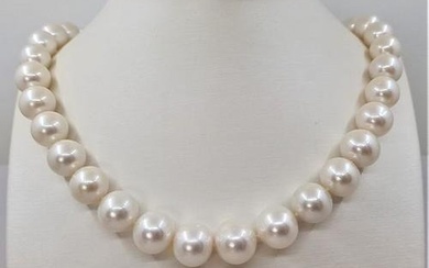 12x14.5mm White Edison Freshwater Pearls - Necklace