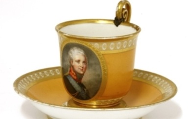 A French porcelain Dihl et Guérhard cup and saucer