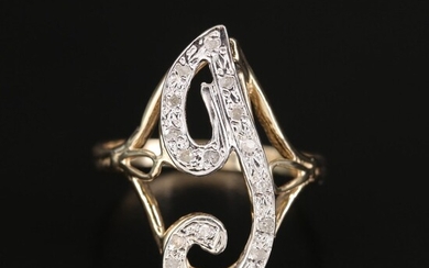 14K Diamond "J" Monogram Ring