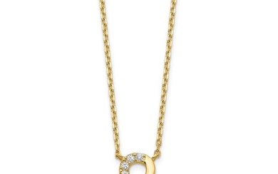 14k Yellow Gold Infinity Symbol CZ Necklace
