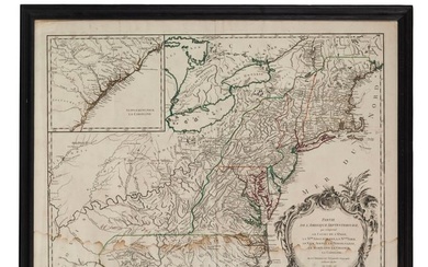 1755 Map Partie de l'Amerique Septentrionale, qui comprend Le Cours de L'Ohio...