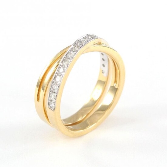 18 K / 750 Yellow Gold CARTIER Style Diamond Ring