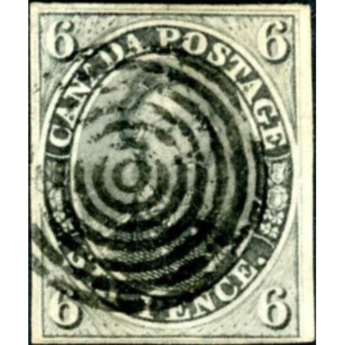 1852-57 6d SLATE-VIOLET with central seven ring target cance...