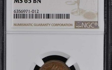 1891 Bronze Indian Cent 1C NGC MS65BN