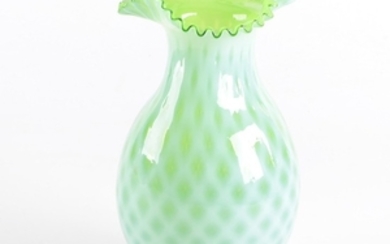 Fenton Style Quilted Glass Vase