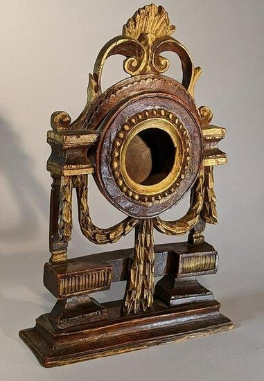 18th c. Carved & Painted Elaborate Watch Hutch