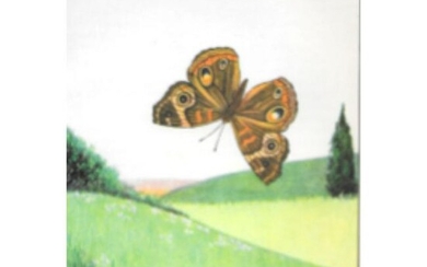 1920's Buckeye Butterfly Color Lithograph Print