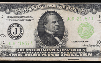 1934 $1000 One Thousand Dollar U.S. Bank Note