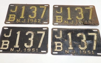 1942 1951 NJ License Plates