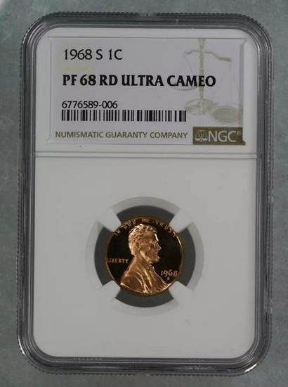 1968 S PROOF LINCOLN MEMORIAL CENT PENNY 1C NGC PF 68 RD RED - ULTRA CAMEO (006)