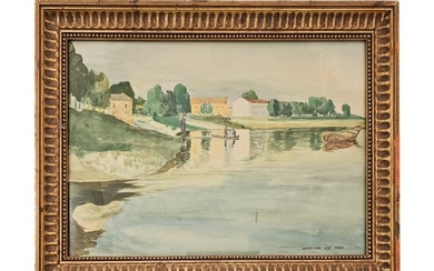 19TH C RUSSIAN WATERCOLOR PAINTING BY ALBERT BENOIS