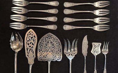 19th Century French Sterling Silver Serving Utensils