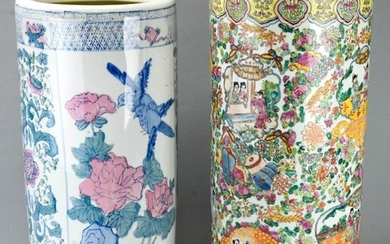 2 Chinese Porcelain Umbrella Stands