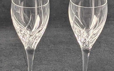 2 Retired Summer Breeze By Waterford Crystal Wine Glasses