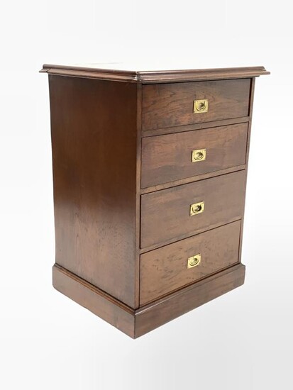 20th century stained oak pedestal chest, fitted with four...