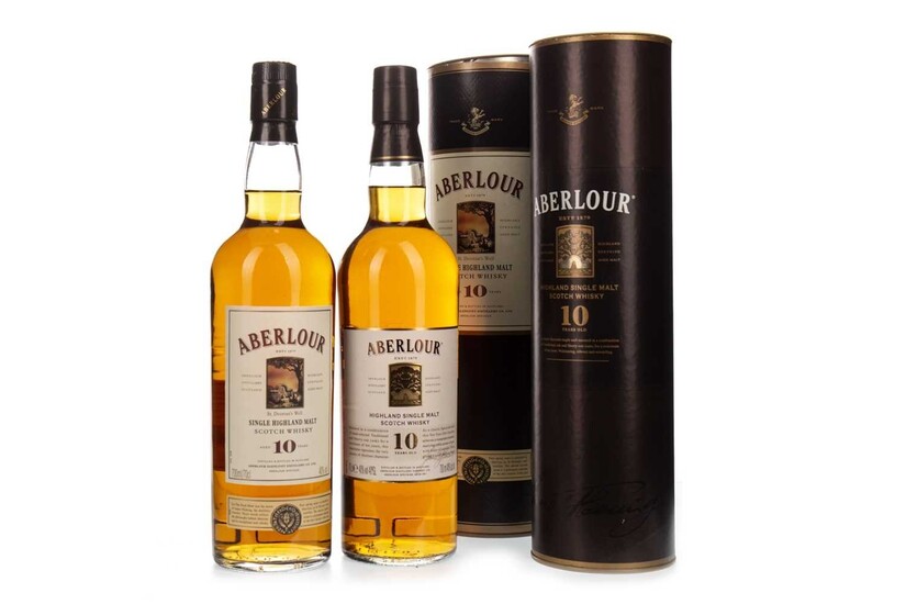TWO BOTTLES OF ABERLOUR 10 YEARS OLD