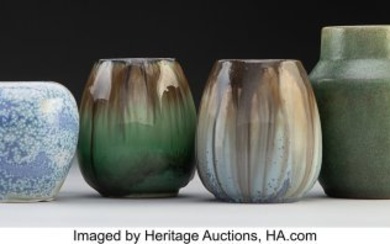 27036: Six Fulper Pottery Glazed Ceramic Table Articles