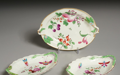 (3) Worcester Porcelain Sweetmeat Dishes