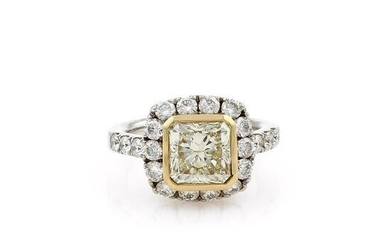 3.01ct GIA Fancy Yellow Diamond Ring