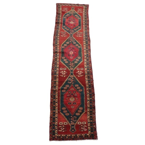 3'2 x 13'3 Hand-Knotted Persian Hamadan Carpet Runner
