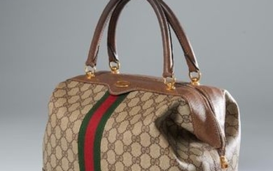 Gucci monogram canvas doctor satchel bag.