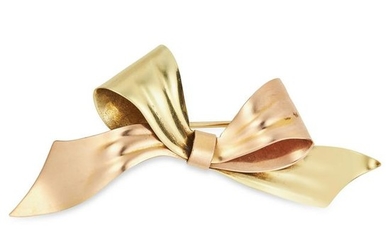 VINTAGE BOW BROOCH, CARTIER designed as a varicoloured