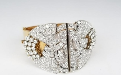 13ct Diamond & Gold Bracelet/Brooch/Pin Set