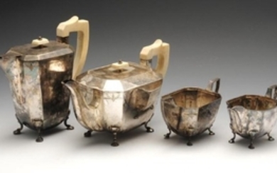 A 1960's four piece silver tea service, including a hot