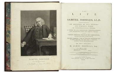 BOSWELL, JAMES. The Life of Samuel Johnson, LL.D. Engraved portrait of Johnson after...