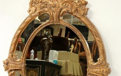 Cast Louis XV style oval mirror