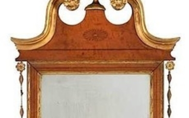 Federal Style Tiger Maple and Giltwood Mirror