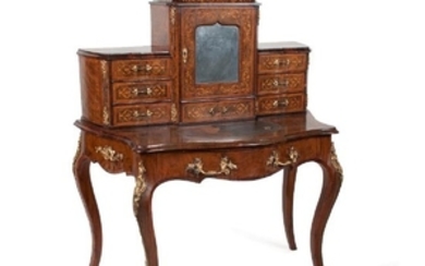 French Burlwood and Marquetry Bonheur du Jour