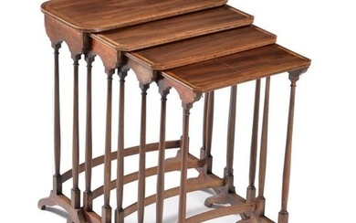 A George III mahogany nest of four quartetto tables