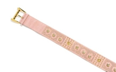 A Gianni Versace Pink Silk Belt