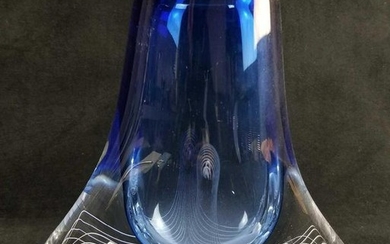 Gorgeous Signed Adam Jablonski Art Glass Sculpture Vase