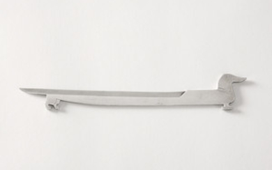 HERMS PARIS A silver-pleated letter-opener Stamped W 8 7/8 in...